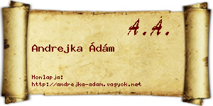 Andrejka Ádám névjegykártya